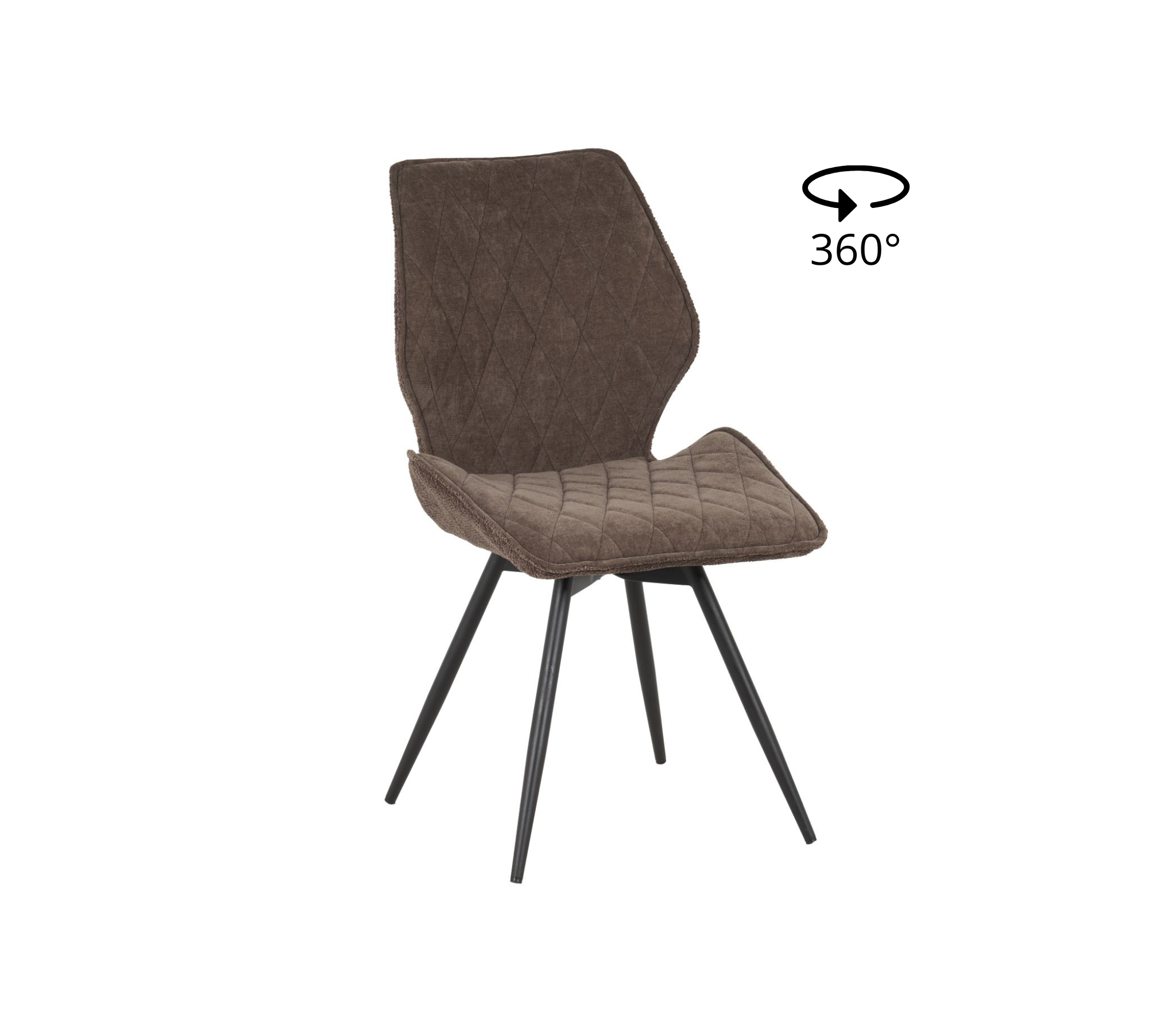 Krēsls ALICE Dark Brown Chenille - Image 4